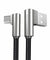 pTron Solero Pro 2.1A Fast Charging 90 Degree Nylon Braided 1.5 M Micro USB Cable - Black/Silver