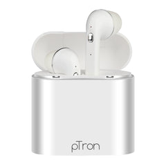 pTron Bassbuds Lite In-Ear True Wireless Bluetooth Earphones (TWS) with Mic - (White)