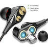 pTron Boom Duo Dual Driver In-Ear Stereo Sound Wired Headset with Mic - (Black & Gold)