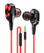 pTron Boom Duo Dual Driver In-Ear Stereo Sound Wired Headset with Mic - (Black & Red)
