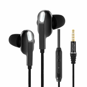 pTron Boom One In-Ear Stereo Sound Wired Earphones with Mic & Volume Control - (Black)