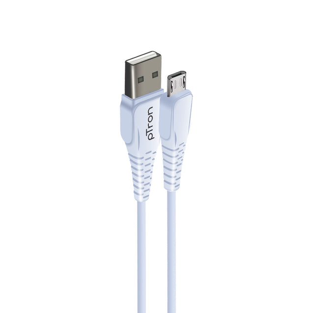 pTron Solero M241 2.4A Micro USB Data & Charging Cable, Made in India, 480Mbps Data Sync, Durable 1 m Cable for Micro USB Devices (White)