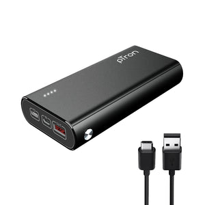 pTron Dynamo Elite 20000mAh Power Bank, 18W Fast Charge Type-C, Sturdy Design, Type-C & Micro USB Input Ports, Safe & Reliable, Li-Polymer Power Bank for Smartphones & Other Smart Device (Black)