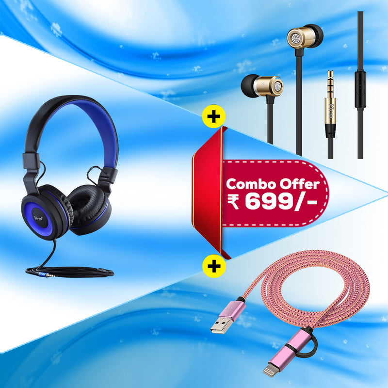 Best Combo Offer PTron Mamba Wired Headphone Unison