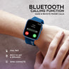 pTron Pulsefit P61 1.85 inch Full Touch Display Bluetooth Calling Fitness Smartwatch (Blue)