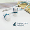 pTron HBE Melo Stereo Sound 3.5mm Audio Jack Wired Earphones with Mic - (Blue/White)