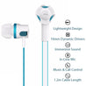 pTron HBE Melo Stereo Sound 3.5mm Audio Jack Wired Earphones with Mic - (Blue/White)