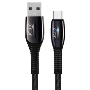 pTron Solero Plus 5.1A Superfast USB Type-C to USB-A 2.0 USB Charging Cable, 480Mbps Data Sync, Strong & Durable 1.2 m USB Cable for Type-C Devices - (Black)