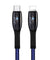 pTron Solero Evo 2.4A USB Type-C to iOS Devices Charging Cable, 480Mbps Data Sync, Strong & Durable 1.2 mUSB Cable- (Blue)