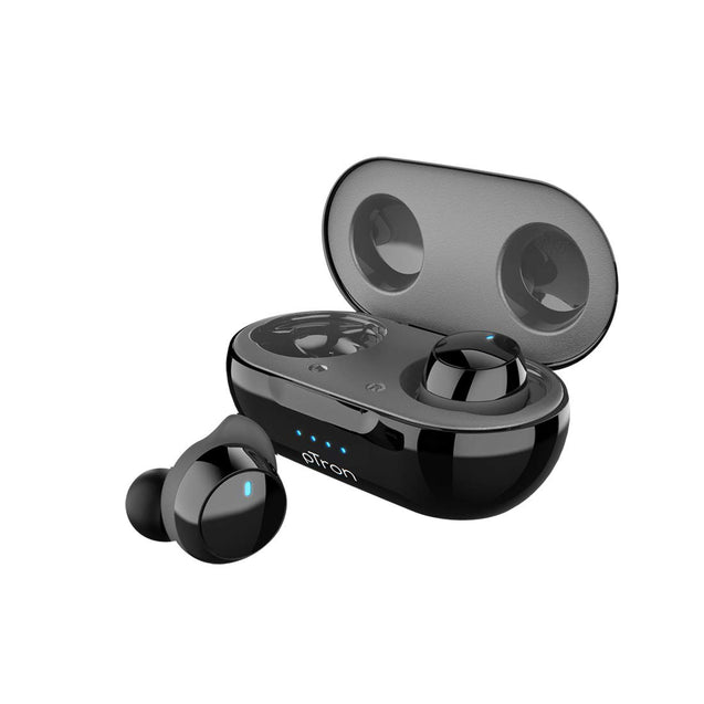 pTron Bassbuds Elite True Wireless Headphones (TWS), Bluetooth 5.0, Hi-Fi Sound with Bass, Ergonomic Earbuds, Auto Pairing, Passive Noise Cancellation, Voice Assistance & Built-in Mic - (Black & Grey)