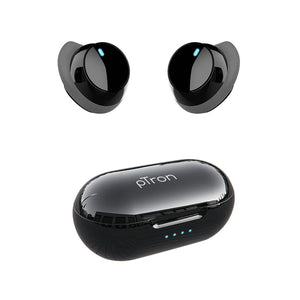 pTron Basspods 581 In-Ear True Wireless Bluetooth 5.0 Headphones with Deep Bass, Ergonomic Earbuds, Auto Pairing, Passive Noise Cancellation, Voice Assistance & Built-in HD Mic - (Black & Gray)