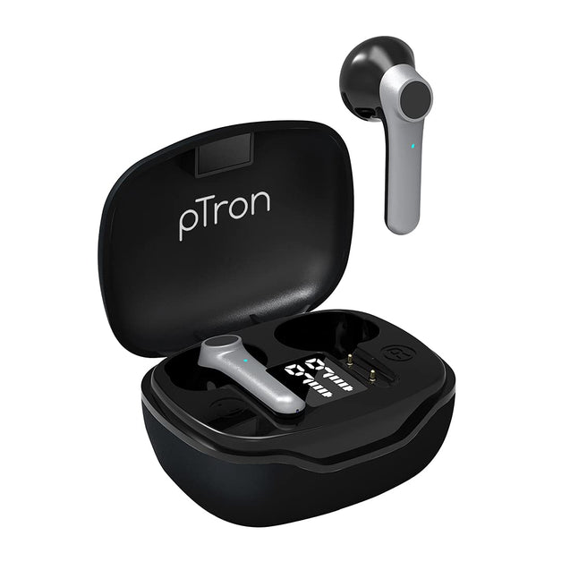 pTron Basspods 281 In-Ear True Wireless Stereo Bluetooth Earbuds (Black/Gray)