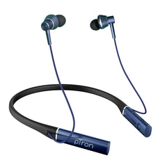 pTron Tangent Plus Magnetic in-Ear Wireless Bluetooth 5.0 Headphones, 15hrs Playback with Deep Bass, TF Player & Selfie Feature, IPX4 Water/Sweat Resistant, Ergonomic Neckband with Mic - (Dark Blue)