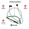 pTron Tangent Lite Magnetic In-Ear Wireless Bluetooth Headphones with Mic - (Black & Green)
