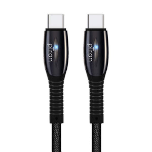 pTron Solero Plus 5.1A Superfast USB Type-C to USB Type-C Charging Cable, 480Mbps Data Sync, Strong & Durable 1.2 m USB Cable for Type-C Devices - (Black)