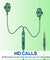pTron Boom Ultima Dual Driver, in-Ear Gaming Wired Headphones with Mic, Volume Control, Passive Noise Cancelling Earphones with 3.5mm Audio Jack & 1.2M Tangle-Free Cable (Green)