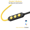 pTron Avento Classic Bluetooth 5.0 Wireless Earphones with Deep Bass & Voice Assistance (Black/Yellow)