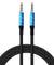 pTron Solero A11 3.5mm Male to Male Aux Cable, 1.5 m Long Stereo Audio Cable with Mic Support, Metal Shell, Silver-Plated Connectors & Strong Nylon Braided Cable (Blue & Black)