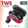 pTron Bassbuds Plus In-Ear True Wireless Stereo Headphones (TWS) with Mic - (Red & Black)