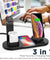 pTron Bullet WX4 3 in 1 Multi-Function Charging Stand for iOS Devices, 10W Qi Wireless Charging, 360° Rotatable Charging Dock for Micro USB/Type-C/iOS Smartphones (Black)
