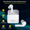 pTron Bassbuds Vista in-Ear True Wireless Bluetooth 5.1 Headphones with Deep Bass, IPX4 Water/Sweat Resistant, Passive Noise Cancelation, Voice Assistance & Earbuds with Built-in HD Mic - (White)