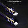 pTron Solero Evo 2.4A USB Type-C to iOS Devices Charging Cable, 480Mbps Data Sync, Strong & Durable 1.2 mUSB Cable- (Blue)