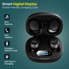 pTron Bassbuds Pro (New) in-Ear True Wireless Bluetooth 5.1 Headphones with Deep Bass, Touch Control Earbuds, IPX4 Water/Sweat Resistance, Digital Display Case, Earphones with Built-in Mic - (Black)