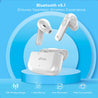 pTron Bassbuds Duo New Bluetooth 5.1 Wireless Headphones with Stereo Audio, Passive Noise Cancellation & Voice Assistant (White)