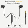 pTron Pride Lite HBE (High Bass Earphones) in-Ear Wired Headphones with in-line Mic, 10mm Powerful Driver for Stereo Audio, Noise Cancelling Headset with 1.2m Tangle-Free Cable & 3.5mm Aux - (Black)