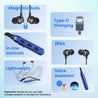 pTron InTunes Classic Bluetooth 5.2 Wireless in-Ear Headphones with Mic, 24Hrs Playback, 13mm Drivers, Punchy Bass, Fast Charging Neckband, Voice Assist, IPX4 & in-line Controls (Black/Blue)