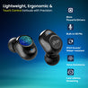 pTron Bassbuds Pro (New) in-Ear True Wireless Bluetooth 5.1 Headphones with Deep Bass, Touch Control Earbuds, IPX4 Water/Sweat Resistance, Digital Display Case, Earphones with Built-in Mic - (Black)