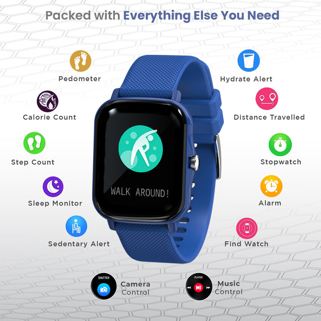 pTron Pulsefit F21+ Fitness Smartwatch  (Blue)