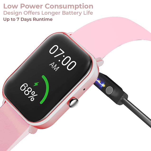 pTron Pulsefit Pro Bluetooth Calling Fitness Smartwatch (Pink)