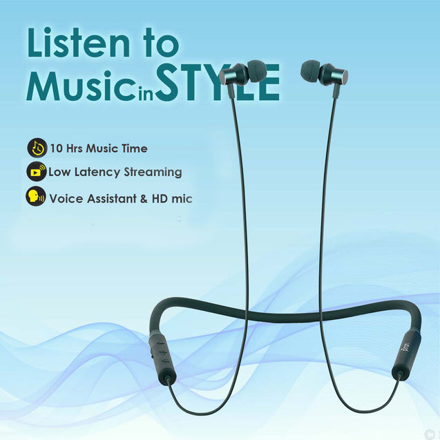 pTron Tangentbeat Magnetic in-Ear Wireless Bluetooth Headphones with Mic - (Dark Green)