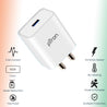 pTron Volta 12W Single USB Smart Charger, Made in India, BIS Certified, Fast Charging Power Adaptor Without Cable for All iOS & Android Devices - (White)