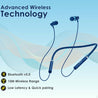 PTron Tangentbeat Wireless Bluetooth In-Ear Neckband Headphone With Mic (Dark Blue)