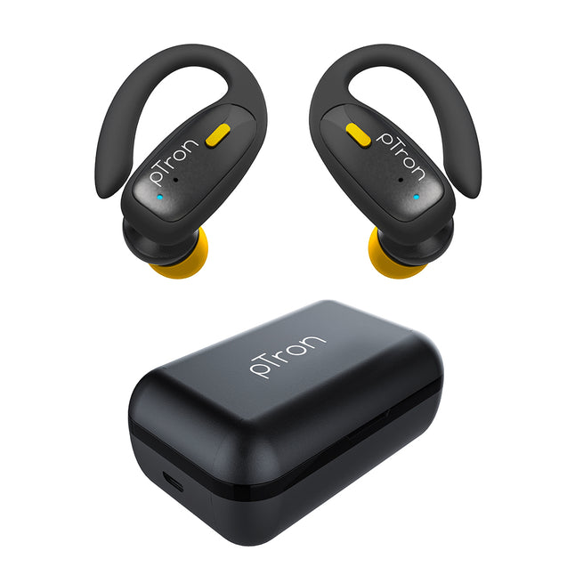 pTron Bassbuds Sports True Wireless Stereo Headphones with 32Hrs Total Playback & Dual Lock Earbuds