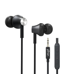 PTron Pride Evo Wired In-Ear Earphone With Mic (Black)