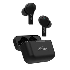 pTron Bassbuds Tango ENC (Environmental Noise Cancellation), Dedicated Movie Mode, 40Hrs Playtime, Bluetooth 5.1 Wireless Headphones, Deep Bass, Touch Control TWS & Type-C Fast Charging (Black)