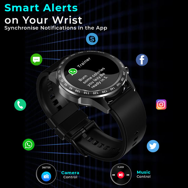 pTron Force X11s Bluetooth Calling Smartwatch with 1.3" Full Touch Color Display, Real 24/7 Heart Rate Tracking, Multiple Watch Faces, 7Days Runtime, Health/Fitness Trackers & IP68 Waterproof (Black)
