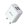 pTron Volta Dual Port 12W Smart USB Charger Adapter, Multi-Layer Protection, Made in India, BIS Certified, Fast Charging Power Adaptor Without Cable for All iOS & Android Devices (White)