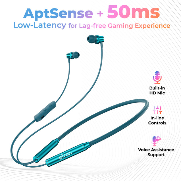 pTron Tangent Urban ENC Wireless Bluetooth 5.3 Headphones with 60Hrs Playtime, Low Latency Gaming, Punchy Bass, HD Mic, Dual Device Pairing, Type-C Charging, IPX4 & Voice Assistance Support  (Green)