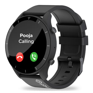 pTron Force X11Q Bluetooth Calling Smartwatch with 3.3 cm Full Touch Color Display, Heart Rate Tracking, SpO2, BP, Multiple Watch Faces, 5Days Runtime, Health/Fitness Trackers & IP68 Waterproof (Black)