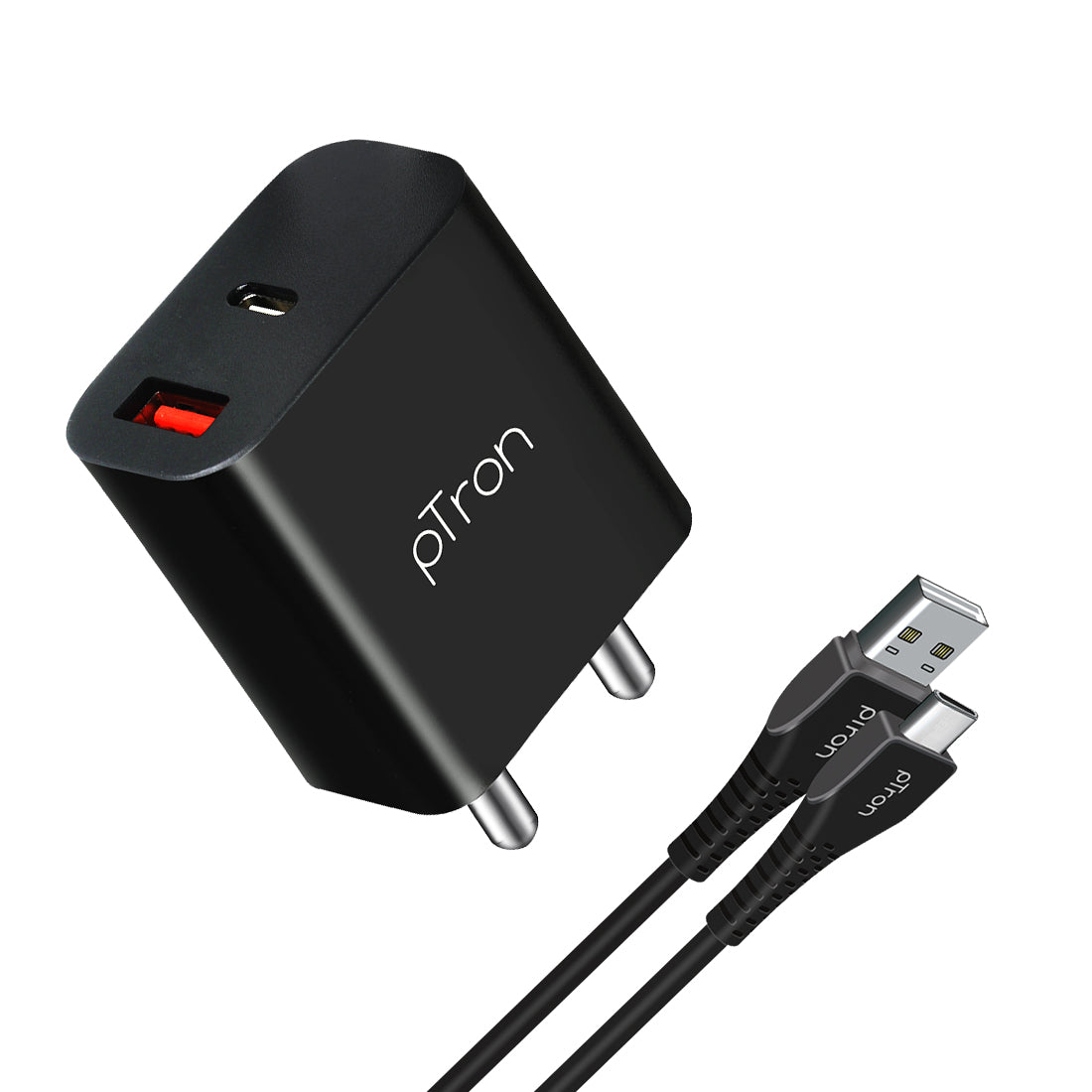 pTron Volta FC15 20W Fast PD/Type-C & USB Charger Adapter with