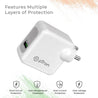 pTron Volta FC16 30W QC3.0 Smart USB Charger with Type-C 1M USB Cable, Made in India, BIS Certified, Fast Charging Adapter for All Type-C/iOS Devices (White)