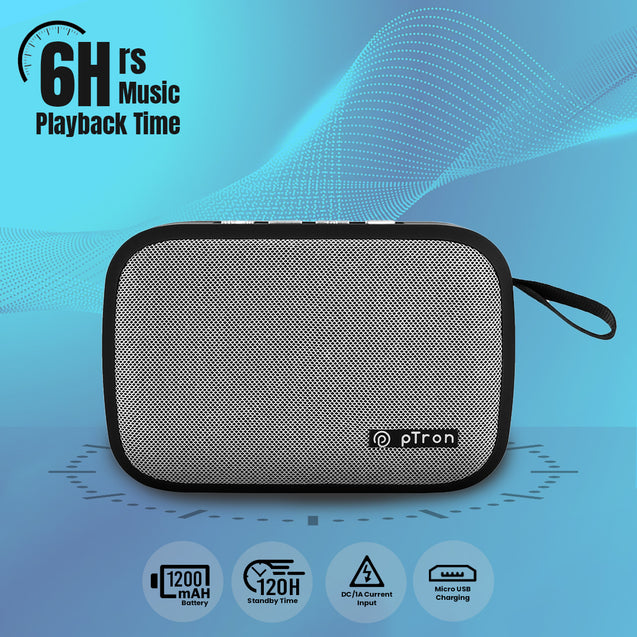 pTron Musicbot Lite 5W Mini Bluetooth Speaker with 6Hrs Playtime, Immersive Sound, 40mm Driver, Bluetooth v5.1 with Strong Connectivity, Portable Design, Integrated Music & Call Control (Black)