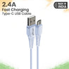 pTron Solero T241 2.4A Type-C Data & Charging USB Cable, Made in India, 480Mbps Data Sync Speed & Durable 1-Meter Long USB Cable for Type-C USB Devices (Pack of 3) (White)
