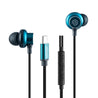 pTron Boom Buddy in-Ear Wired Earphones with Mic, Type-C Audio Connector, Immersive Stereo Sound with Deep Bass, 14mm Large Dynamic Drivers & 1.2M Nylon Braided Cable (Blue/Black)