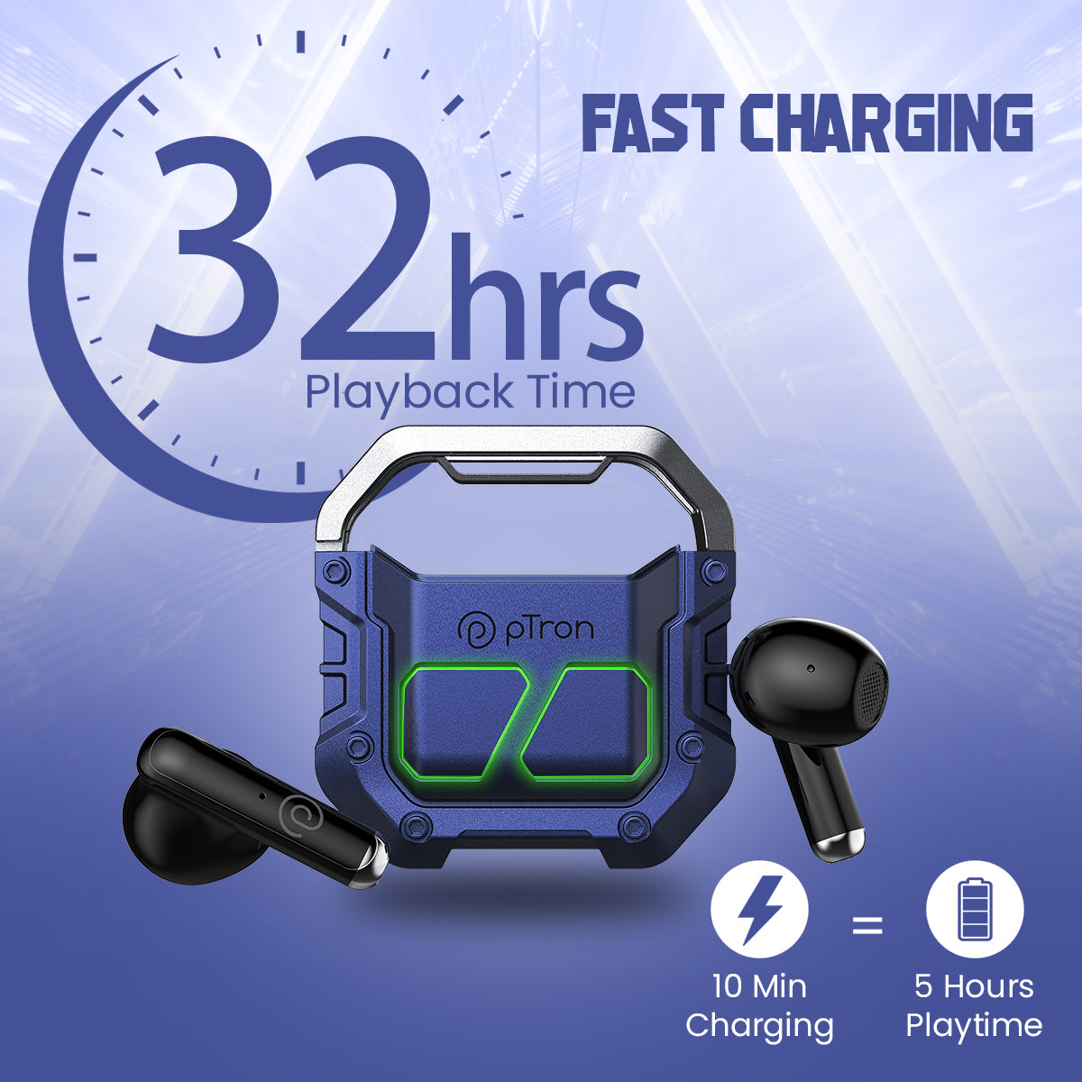 Ptron bassbuds best sale not charging