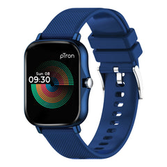 pTron Force X10e Smartwatch with 4.3 cm Full Touch Color Display, 24/7 Heart Rate Tracking, SpO2, Multiple Watch Faces, 10-12 Days Runtime, Sleep/Health/Fitness Trackers & IP68 Waterproof (Blue)